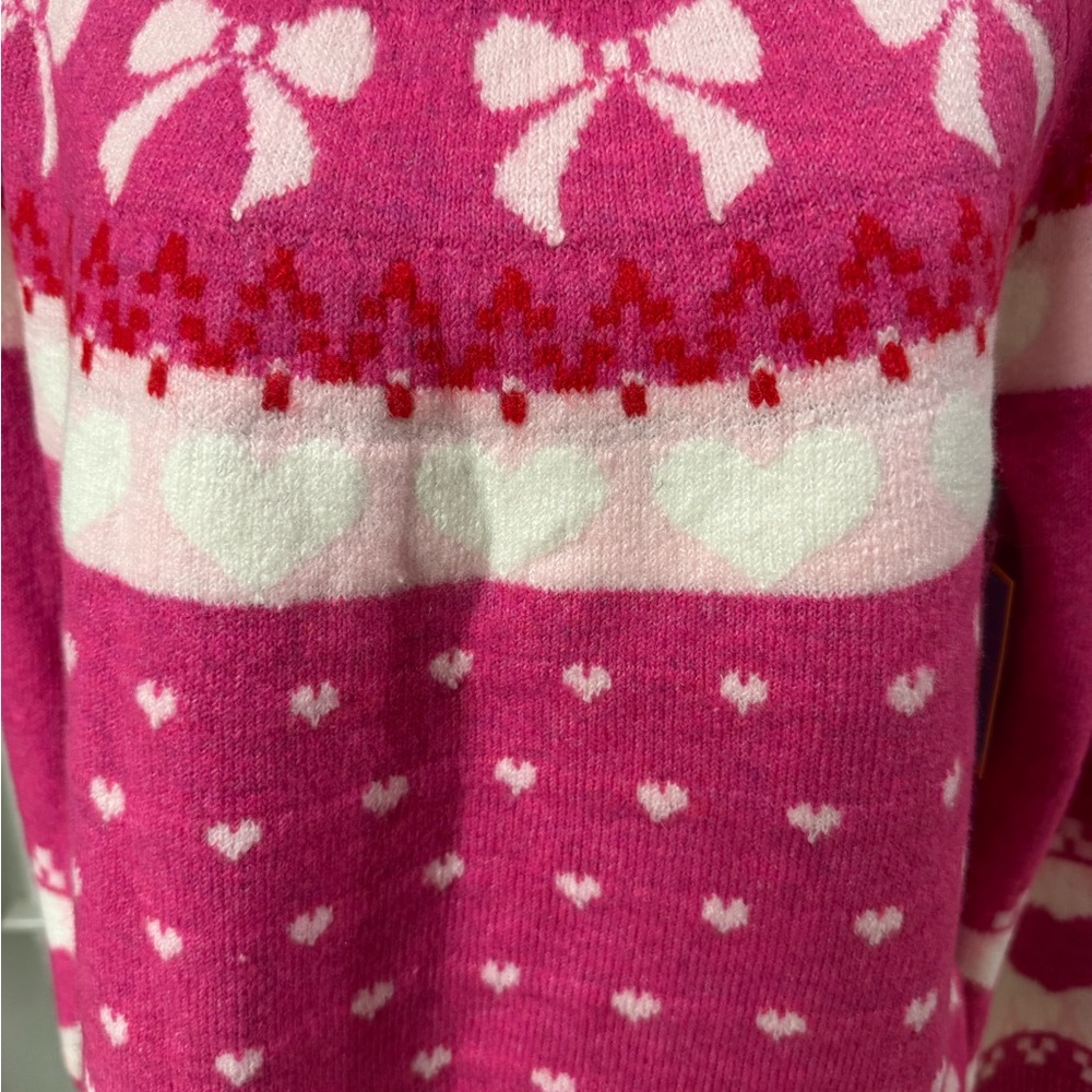 NWT CeCe Sweater Valentine's Day women's Medium Bows and Hearts - Picture 6 of 15